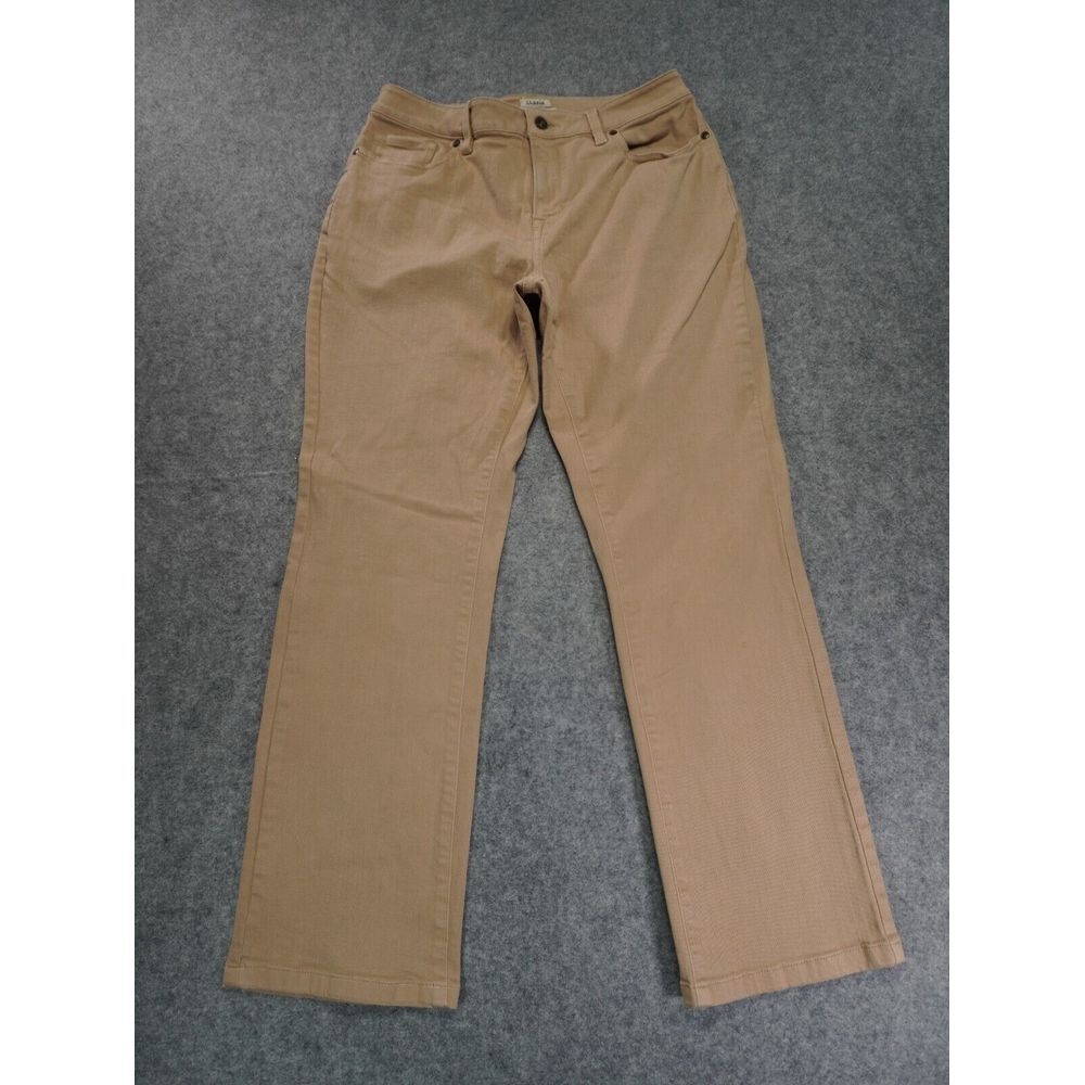 LL Bean Jeans Womens 10 Pet‎ Beige True Shape Straight Leg Denim Classic Fit